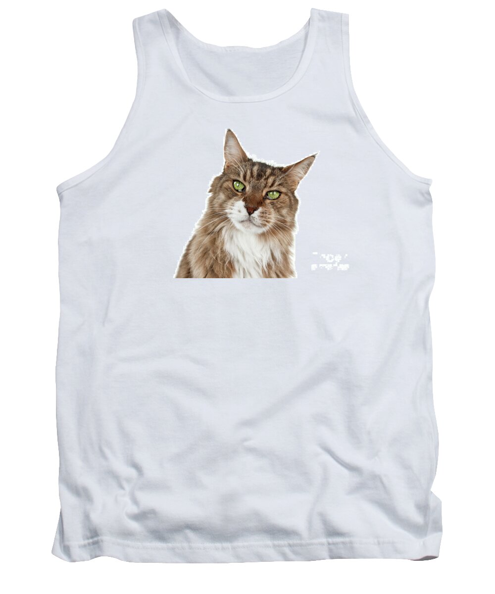 Cat Tank Top featuring the photograph Maine Coon Joy by Renee Spade Photography