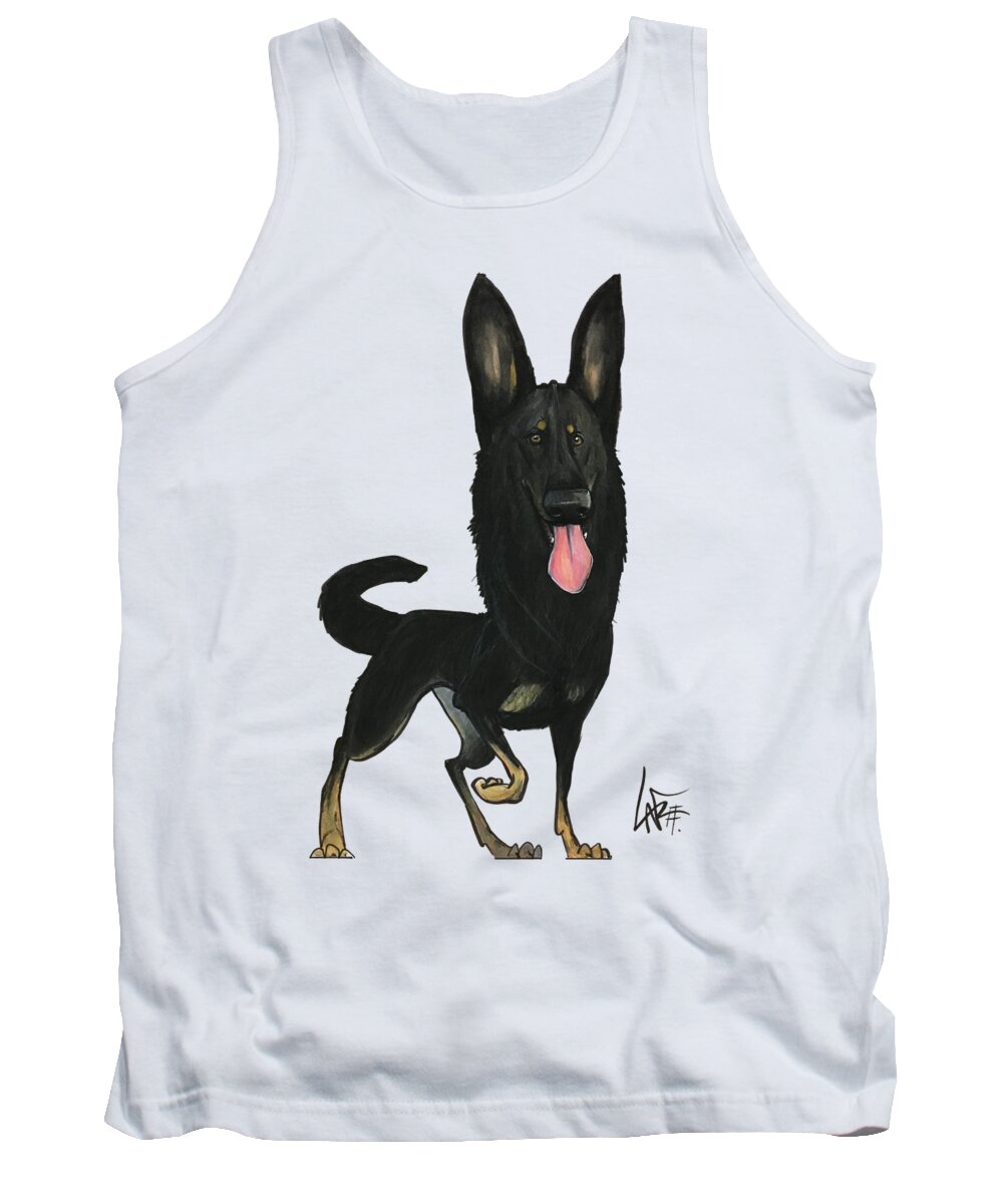Dog Tank Top featuring the drawing Mansour 5058 by Canine Caricatures By John LaFree
