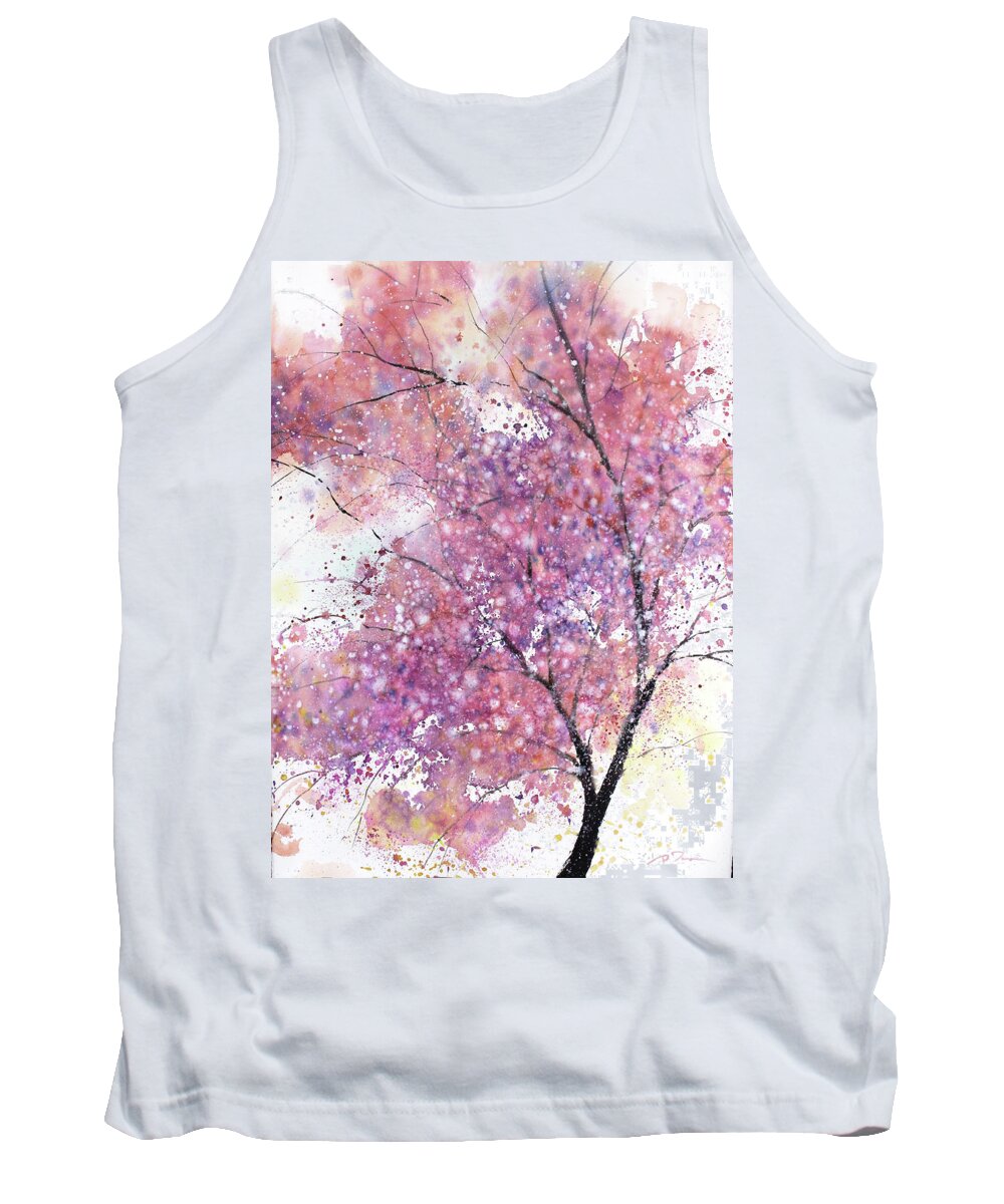 Watercolor Tank Top featuring the painting March 2018 no.2-L by Sumiyo Toribe