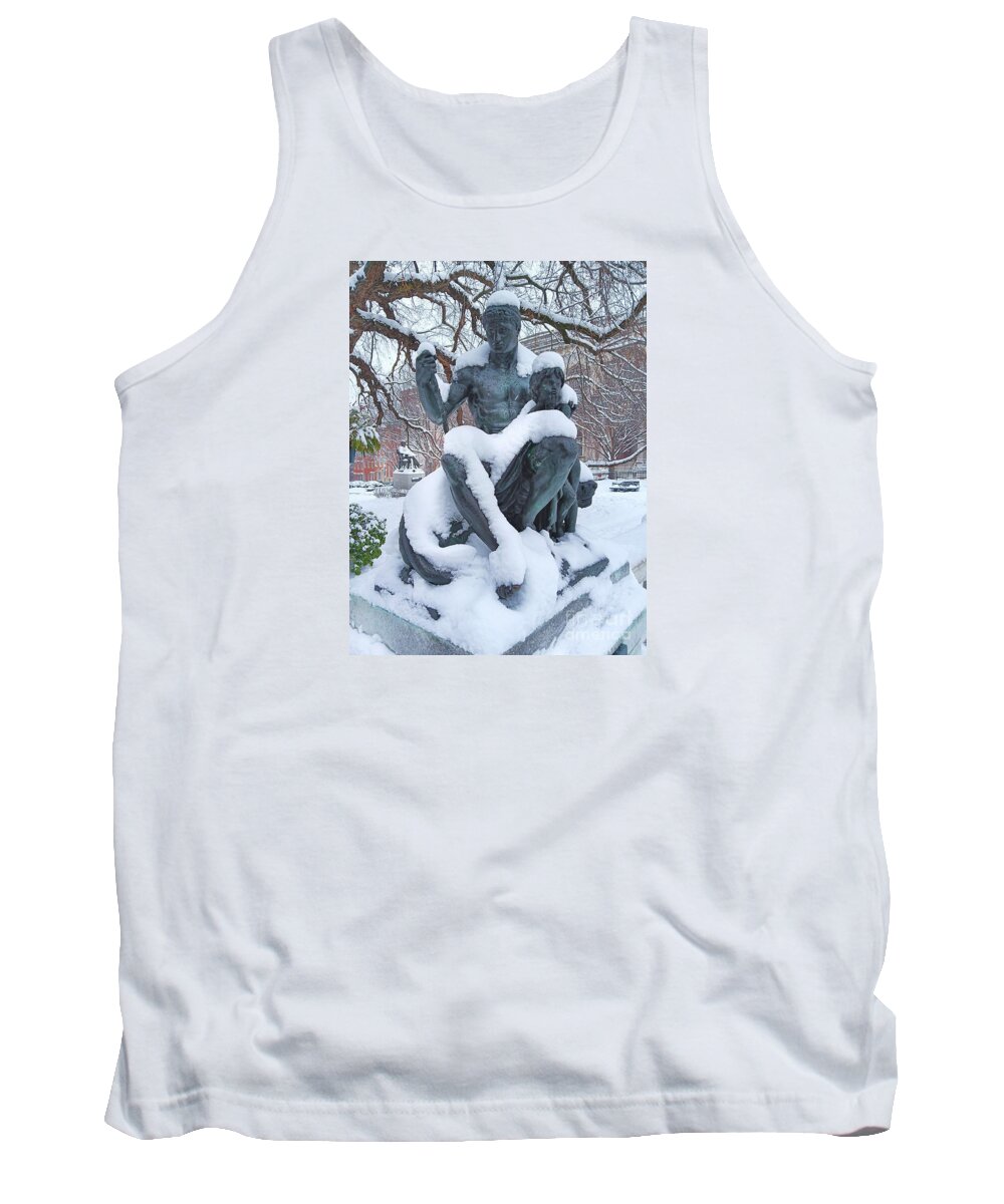 Statue Portrait Tank Top featuring the photograph May The Force be With You Even In Winter by Marcus Dagan