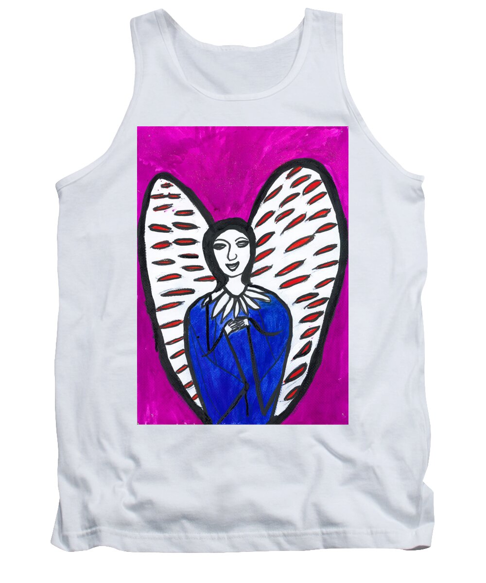 Angel Tank Top featuring the painting Mayatrea Angel of Healing by Victoria Mary Clarke