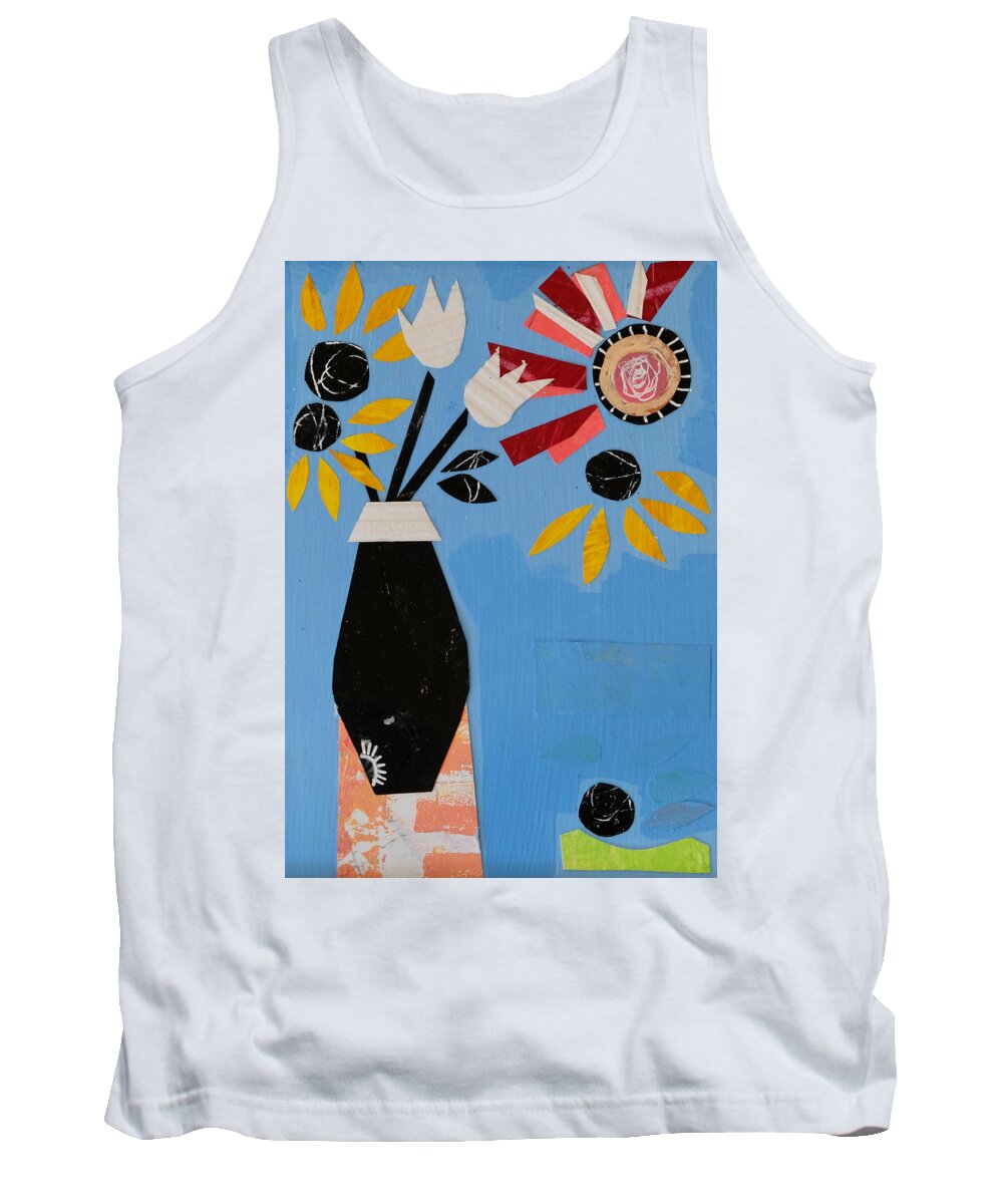 Flowers Tank Top featuring the mixed media Mini Bouquet 4 by Julia Malakoff