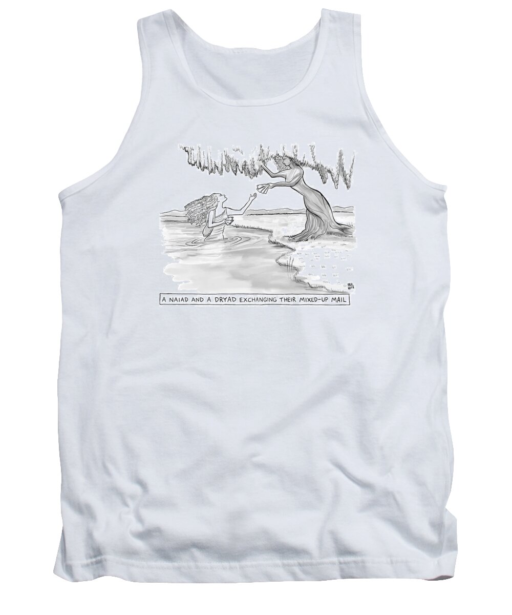 Captionless Tank Top featuring the drawing Mixed Up Mail by Paul Noth
