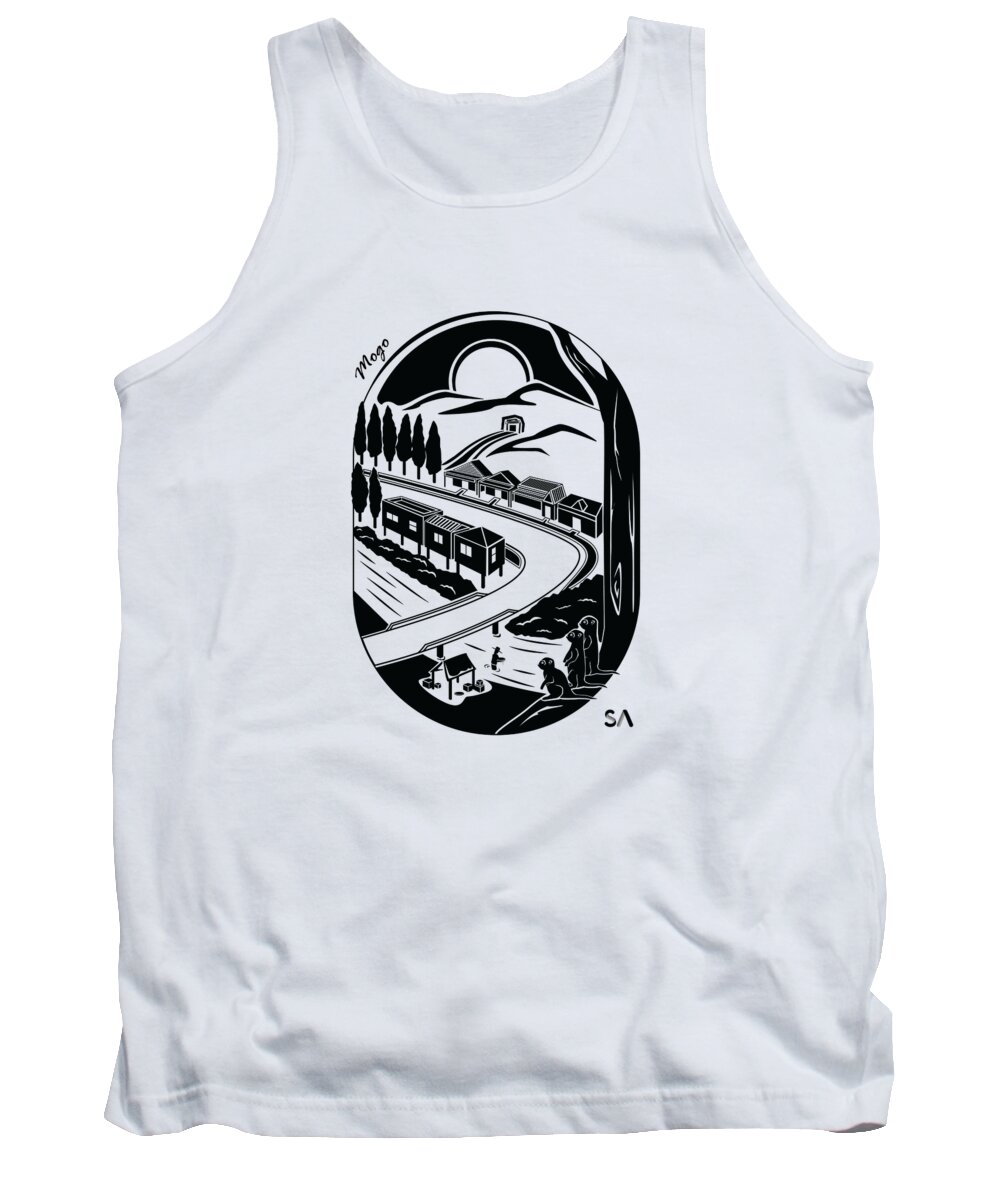 Black And White Tank Top featuring the digital art Mogo by Silvio Ary Cavalcante
