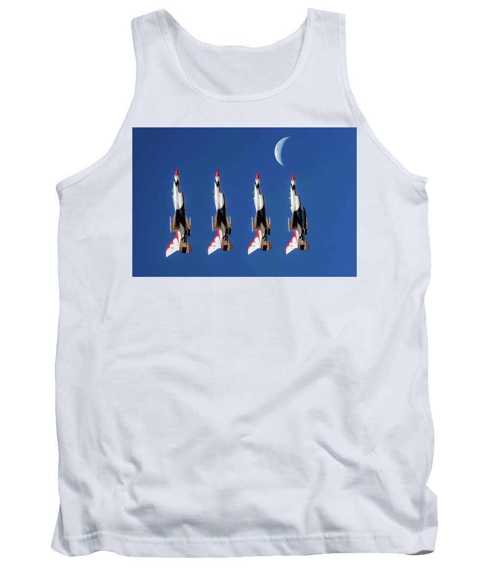 Moon Tank Top featuring the photograph Moon launch by Tech Sgt Nicolas Myers