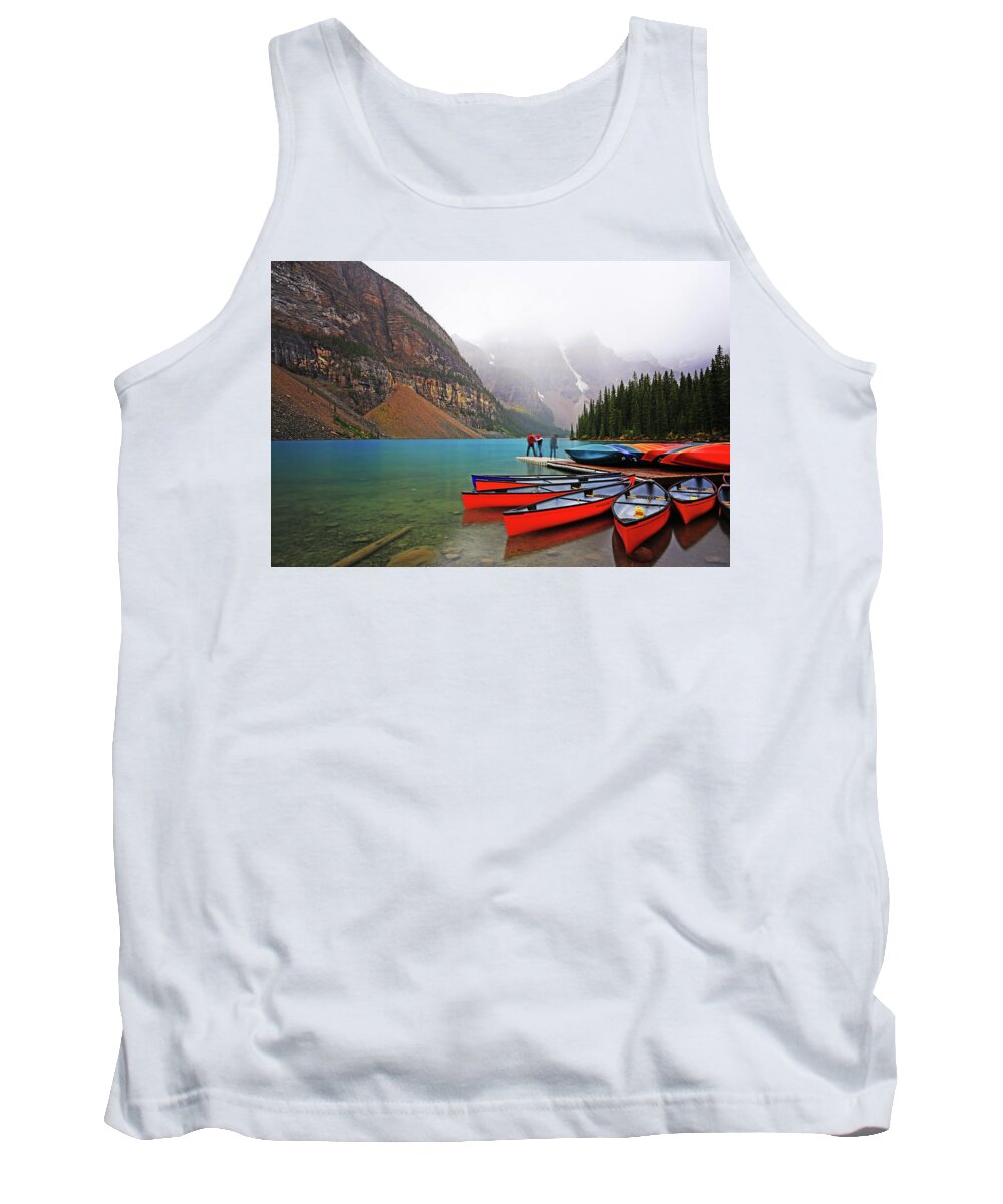 Moraine Lake Tank Top featuring the photograph Moraine Lake in Banff National Park by Shixing Wen