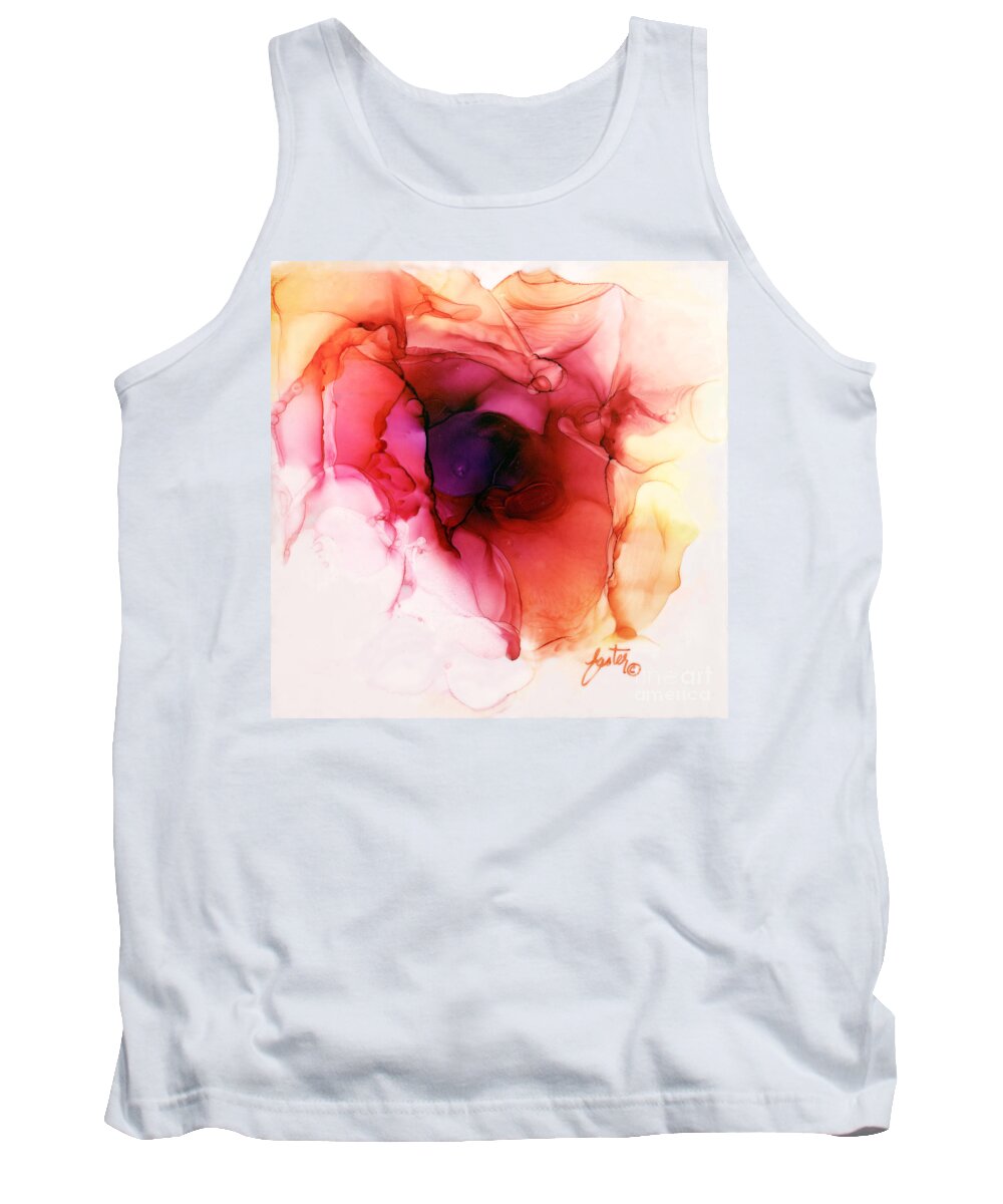 Morning Rose Tank Top featuring the painting Morning Rose by Daniela Easter
