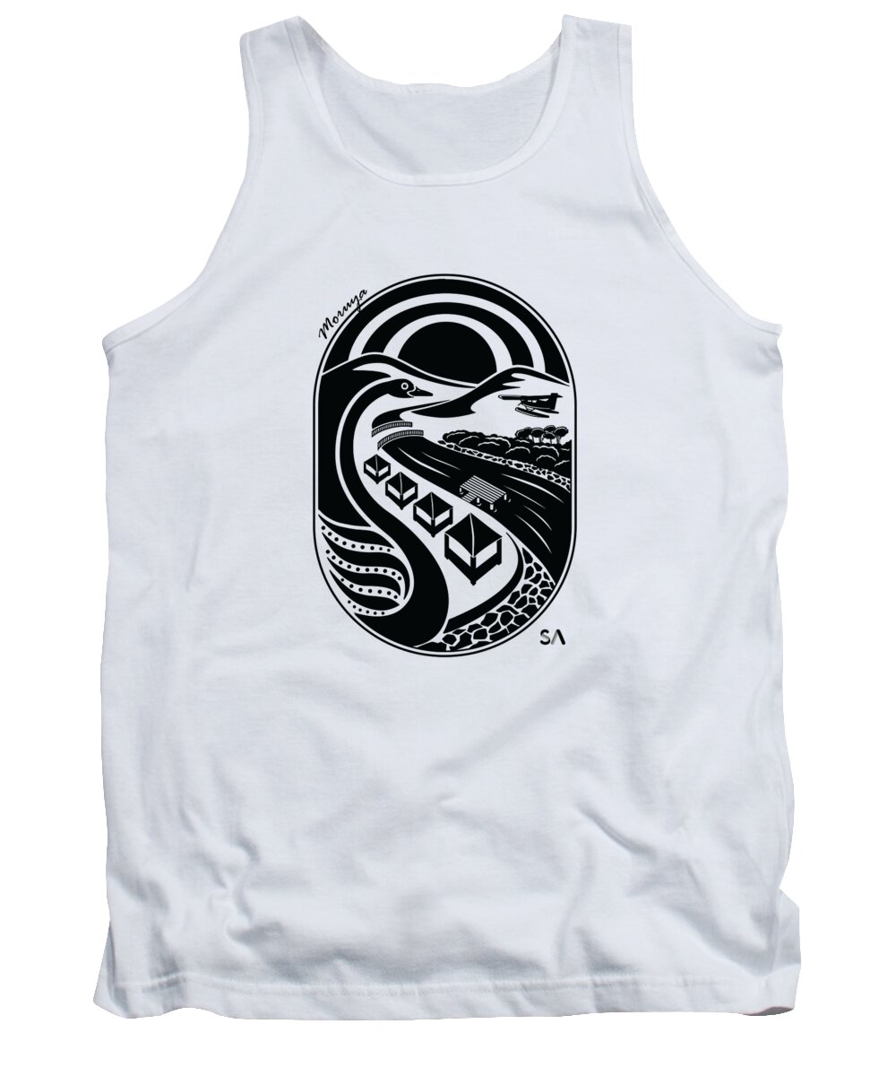 Black And White Tank Top featuring the digital art Moruya by Silvio Ary Cavalcante