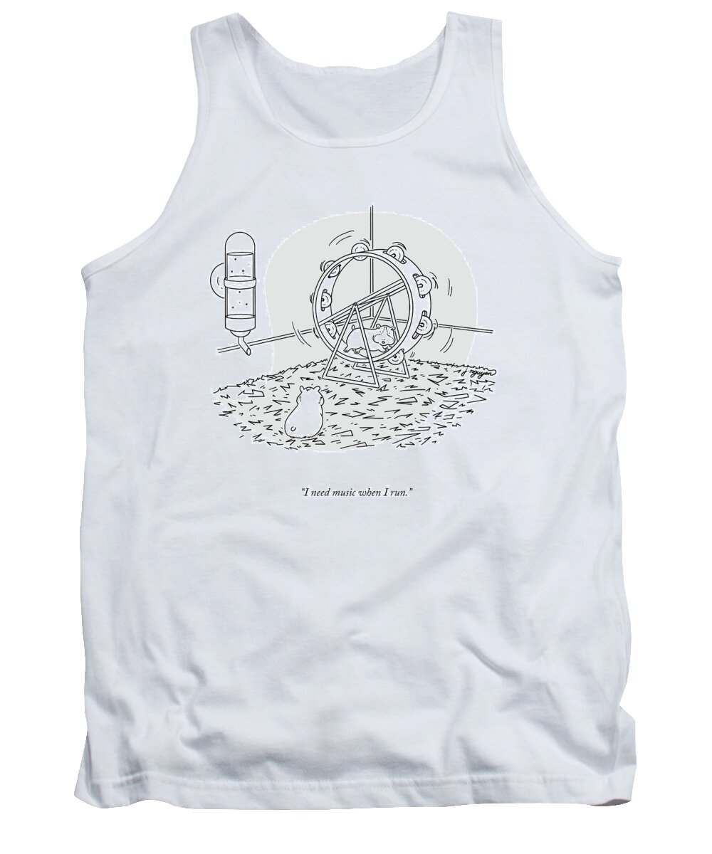 I Have To Listen To Music When I Run. Tank Top featuring the drawing Music When I Run by Jeremy Nguyen