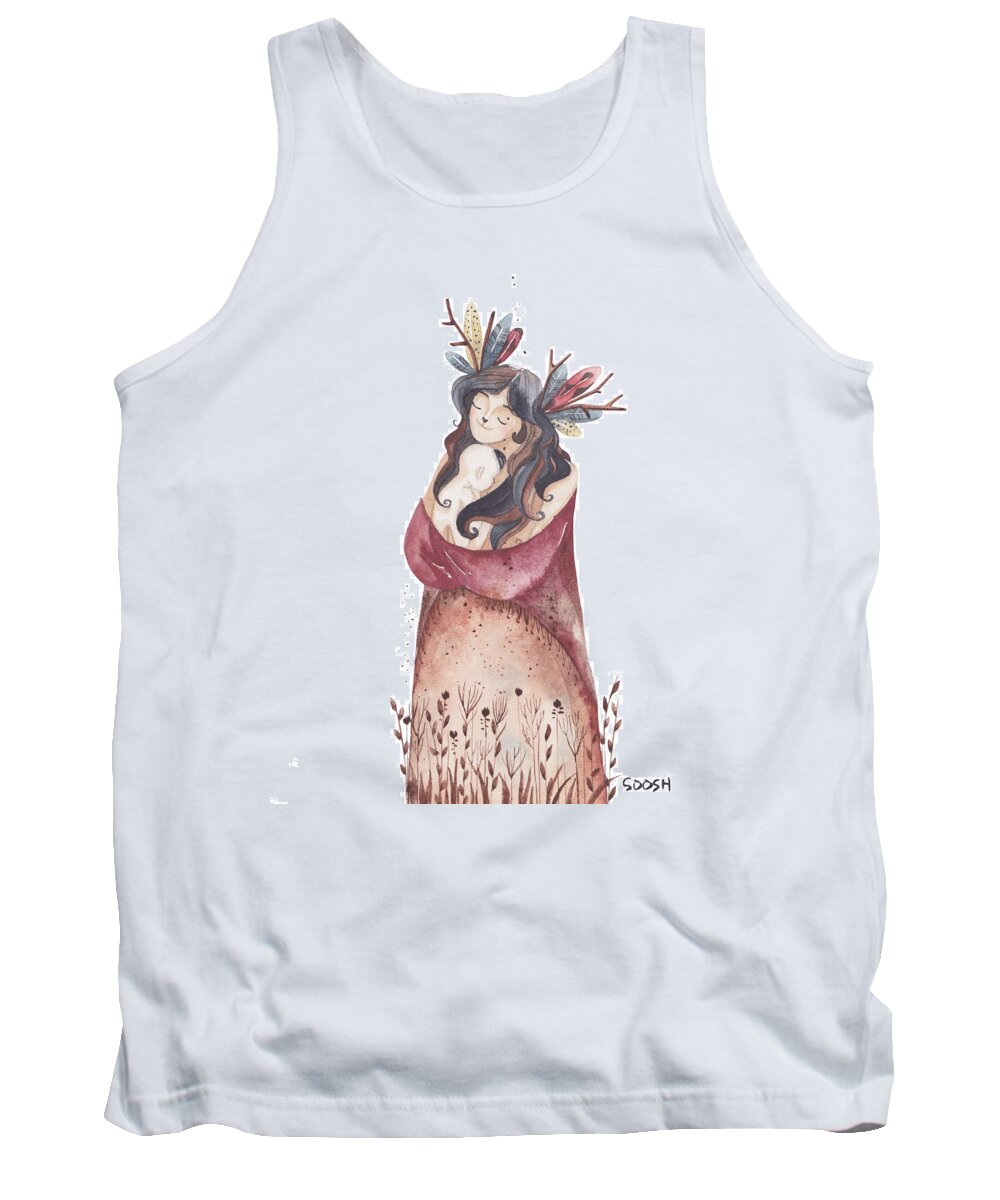 Soosh Tank Top featuring the drawing My little cub by Soosh