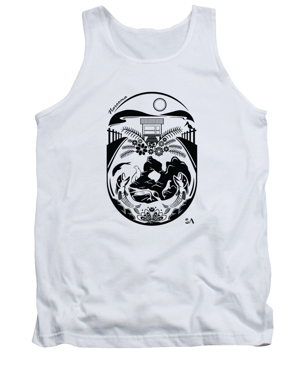 Black And White Tank Top featuring the digital art Narooma by Silvio Ary Cavalcante