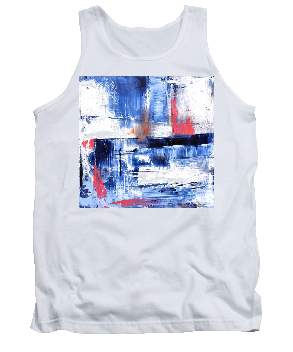 Seaside Tank Top featuring the painting Nautical Abstract pair 2 by Patty Donoghue