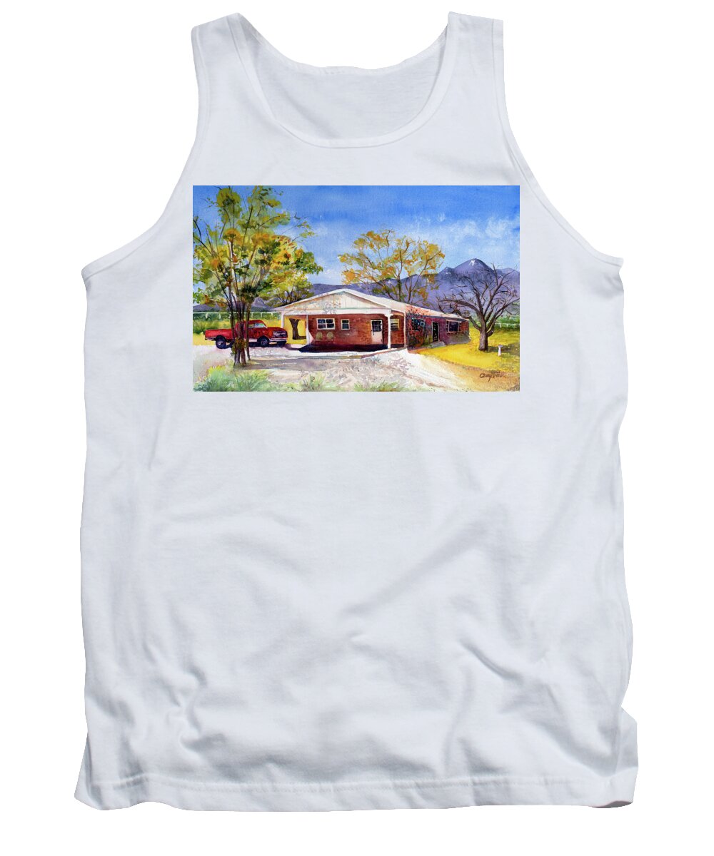 House Tank Top featuring the painting New Mexico House by Cheryl Prather