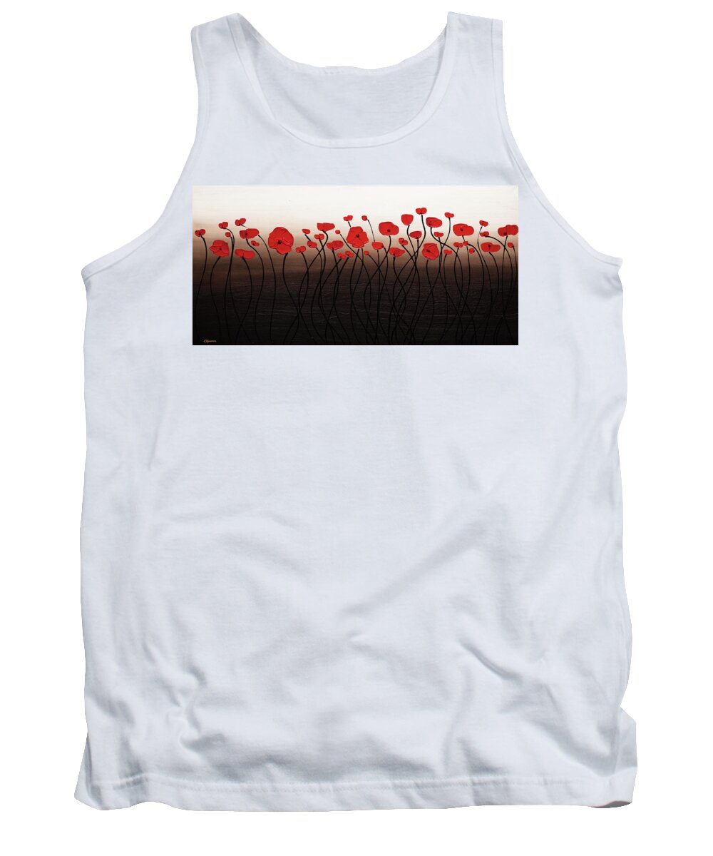 Poppy Tank Top featuring the painting New Season by Carmen Guedez