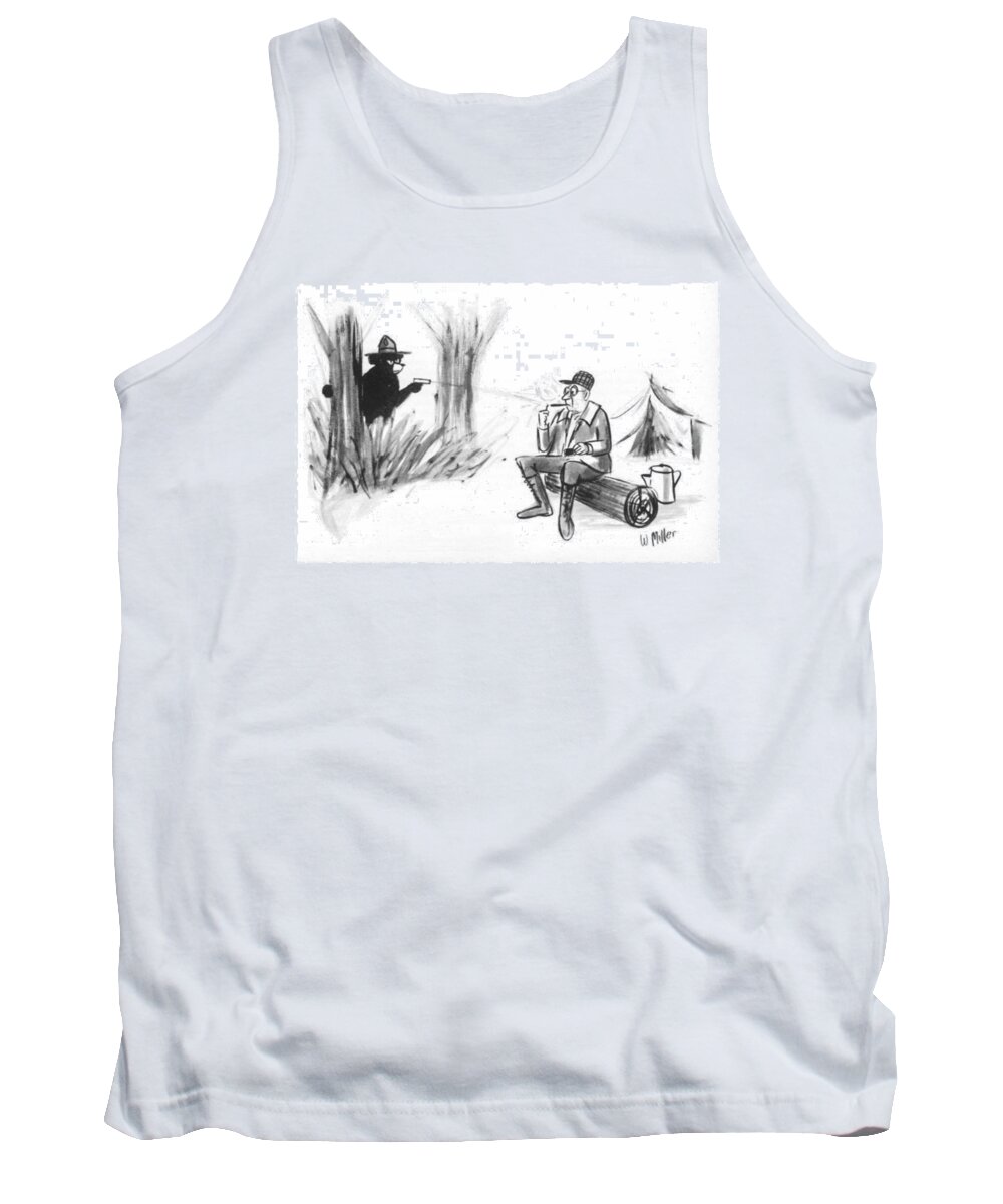 Captionless Tank Top featuring the drawing New Yorker August 29, 1964 by Warren Miller