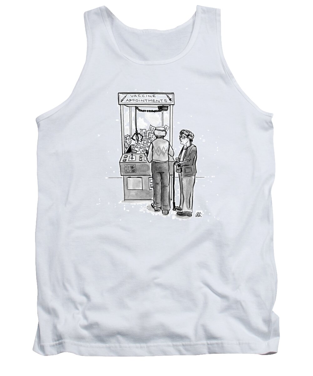 Captionless Tank Top featuring the drawing New Yorker February 24, 2021 by Ali Solomon