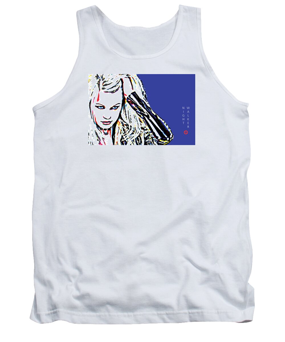Young Woman Images Tank Top featuring the digital art Night Walker Poster by David Davies