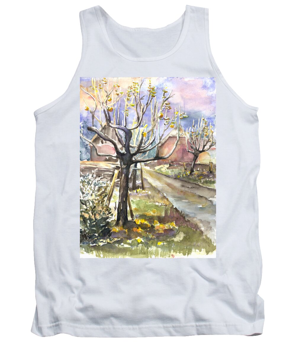 Watercolorpainting Tank Top featuring the painting November Frost by Barbara Pommerenke