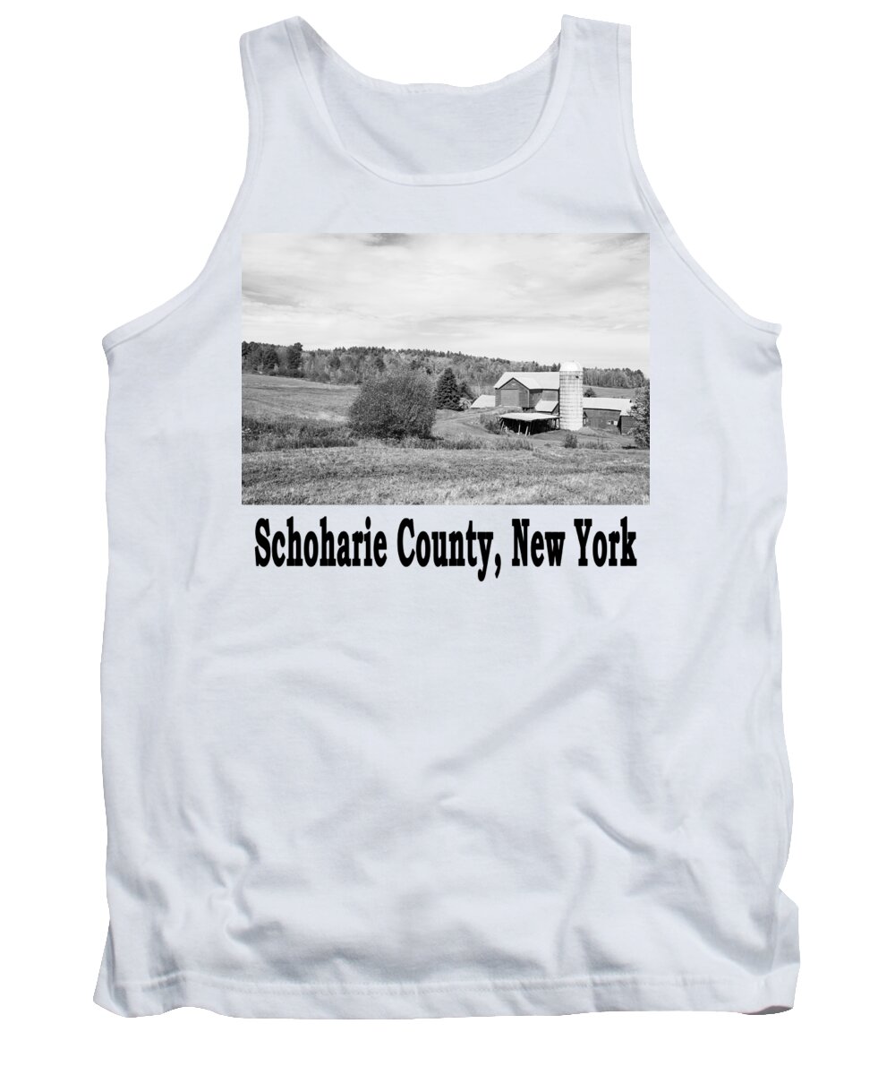 Autumn Tank Top featuring the photograph On the Farm in New York - Black and White by Angie Tirado