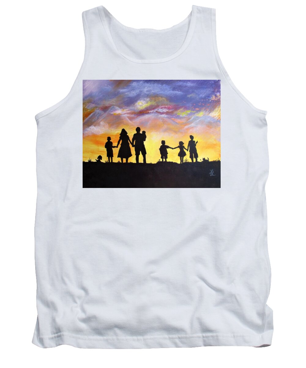 Outlook For Spacious Skies Tank Top featuring the painting Outlook For Spacious Skies by Lynn Raizel Lane