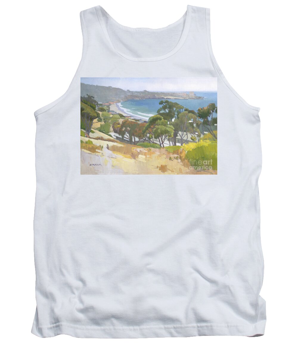 La Jolla Tank Top featuring the painting Overlooking La Jolla Shores by Paul Strahm