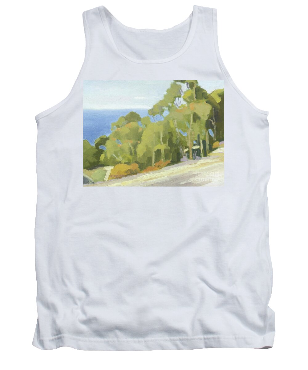 Eucalyptus Tank Top featuring the painting Overlooking the Pacific, La Jolla by Paul Strahm