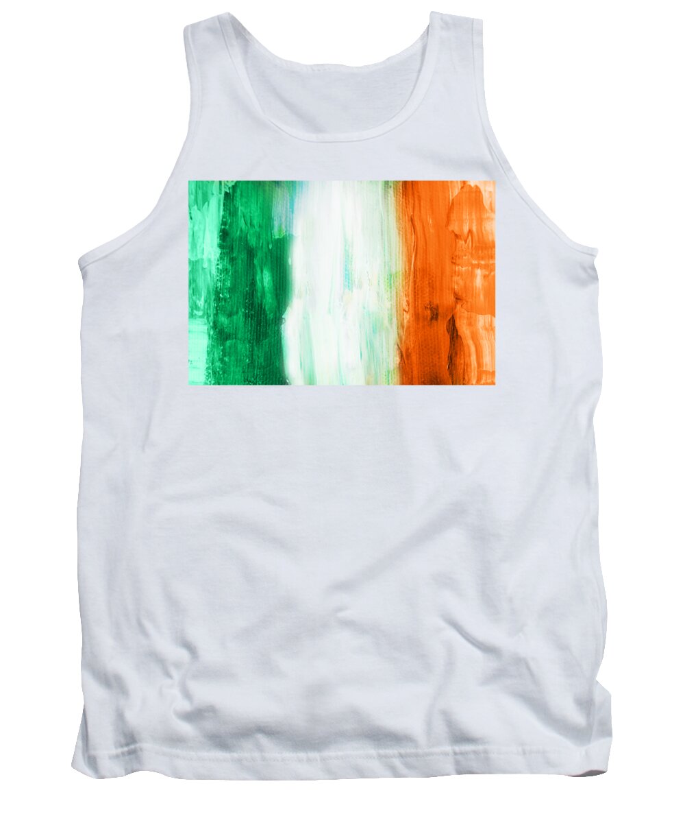 Irish Tank Top featuring the painting Painted irish flag by Delphimages Flag Creations