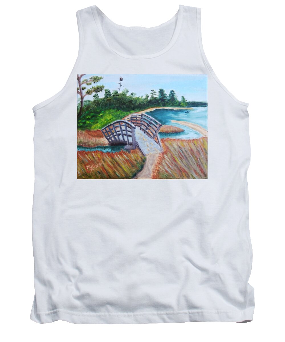 Landscape Tank Top featuring the painting Park Bridge by Mike Kling