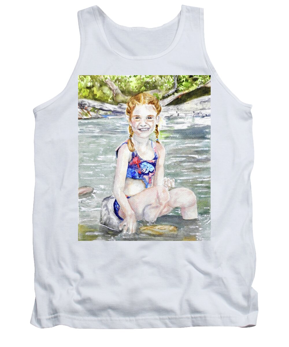 River Tank Top featuring the painting Peace by Barbara F Johnson
