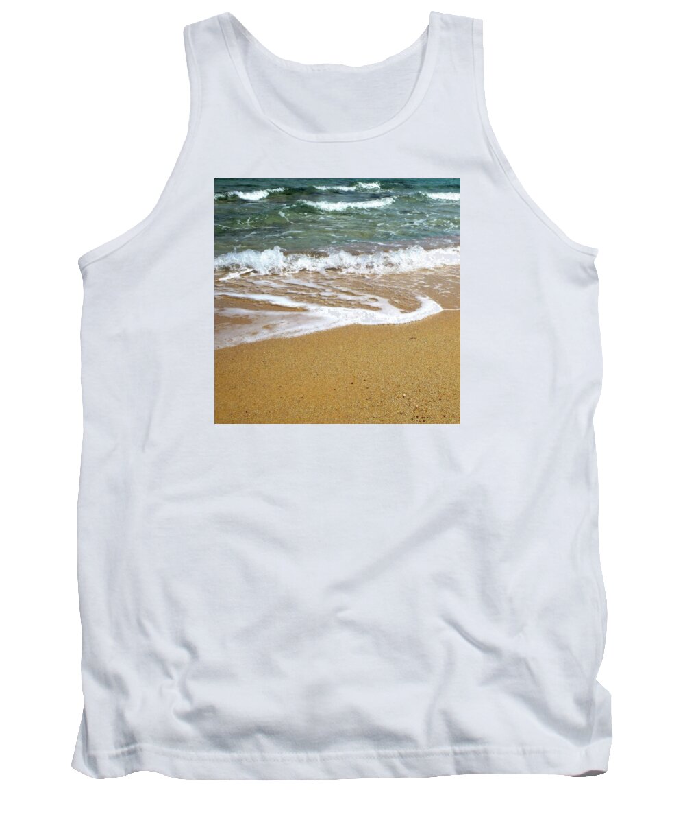Seashore Tank Top featuring the photograph Peaceful Morning Moment By The Sea by Johanna Hurmerinta