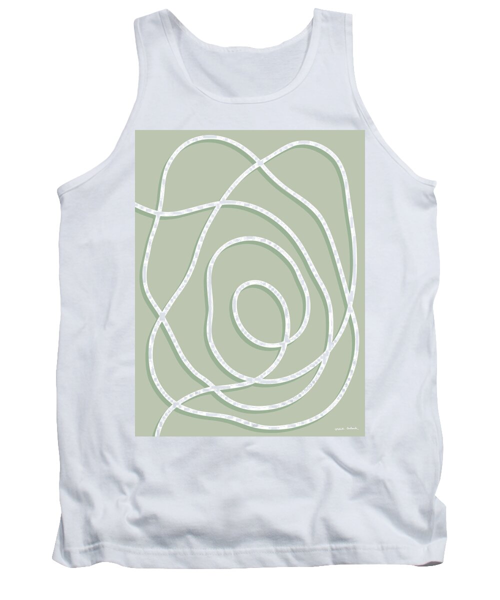 Nikita Coulombe Tank Top featuring the painting Pearl Drop 6 in mint by Nikita Coulombe