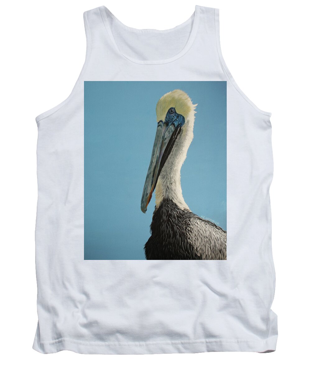 Pelican Tank Top featuring the painting Pelicanus Magnificus by Heather E Harman