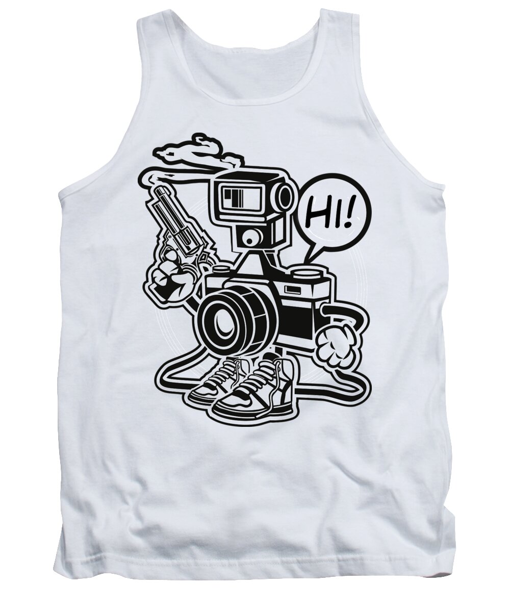 Photo Tank Top featuring the digital art Photo Shooter by Long Shot