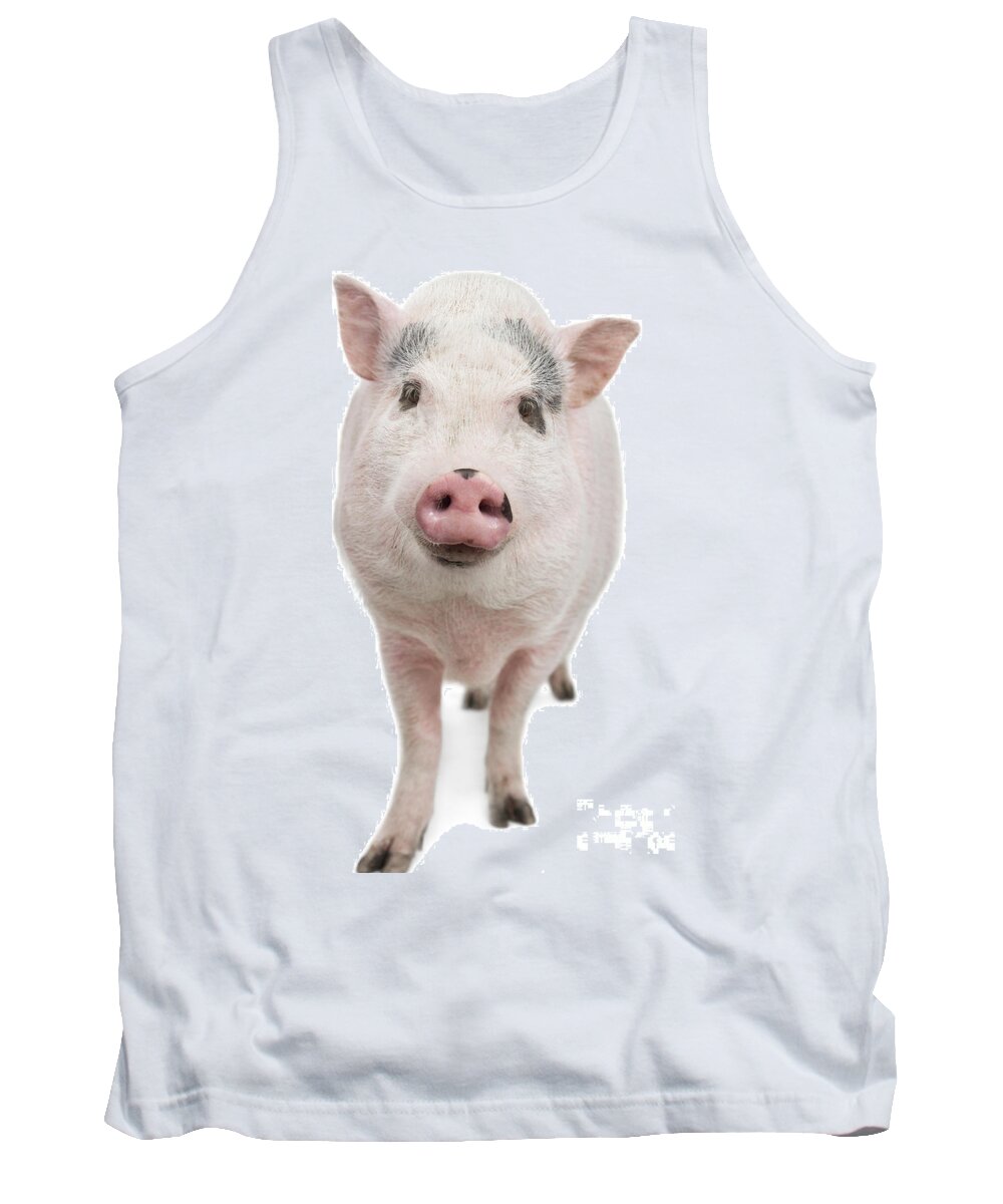 Pig Tank Top featuring the photograph Piggy Joy by Renee Spade Photography