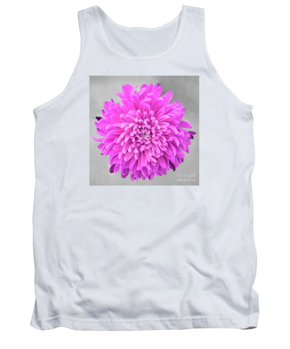 Floral Tank Top featuring the photograph Pink Chrysanthemum Flower Joy-Pink by Renee Spade Photography