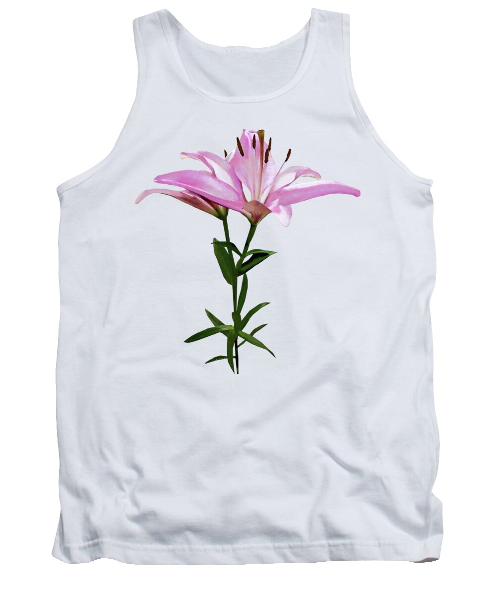 Lily Tank Top featuring the photograph Pink Lily Pair by Susan Savad