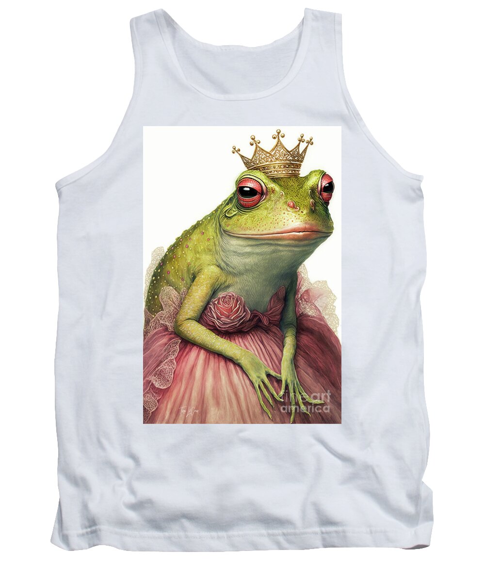 Frogs Tank Top featuring the painting Princess Bullfrog by Tina LeCour