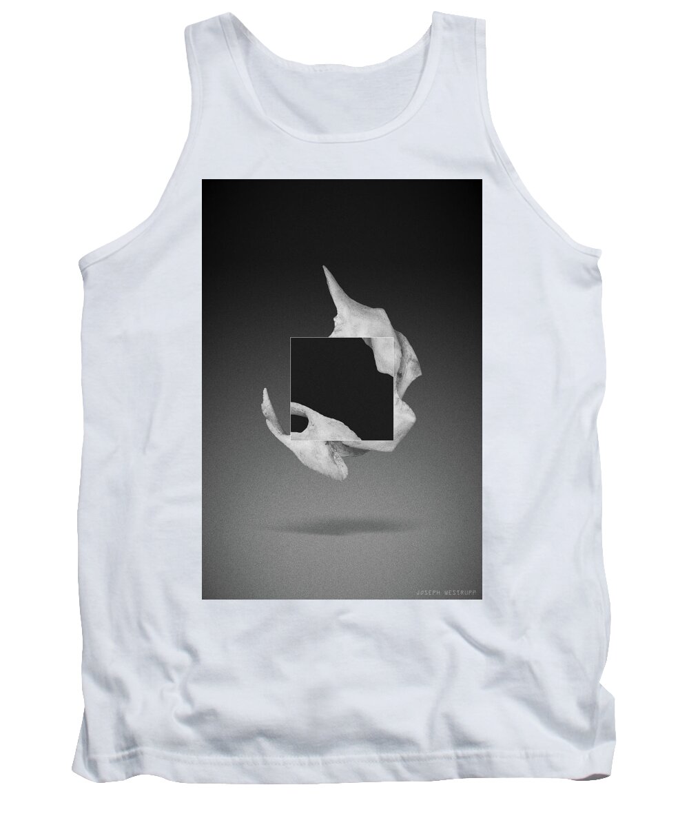 Abstract Tank Top featuring the photograph Protean Black - Surreal Abstract Tiger Skull Collage by Joseph Westrupp