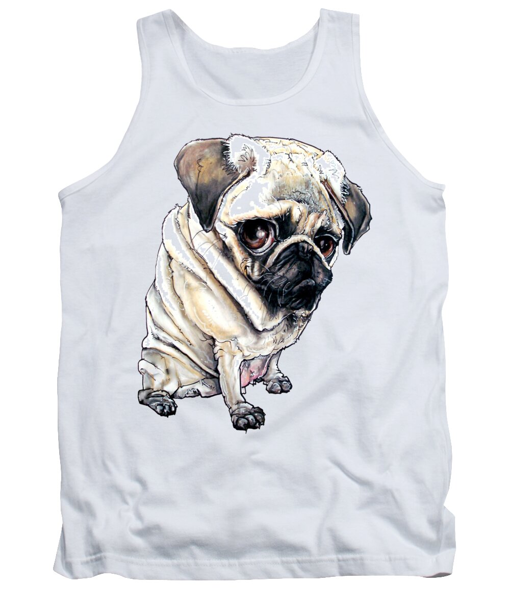 Pug Tank Top featuring the drawing Pug Richard III by Canine Caricatures By John LaFree