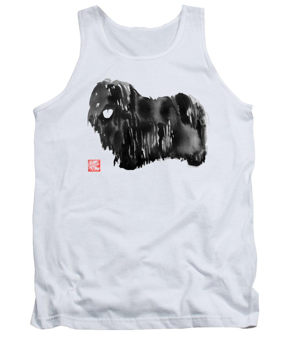 Puli Tank Top featuring the painting Puli by Pechane Sumie