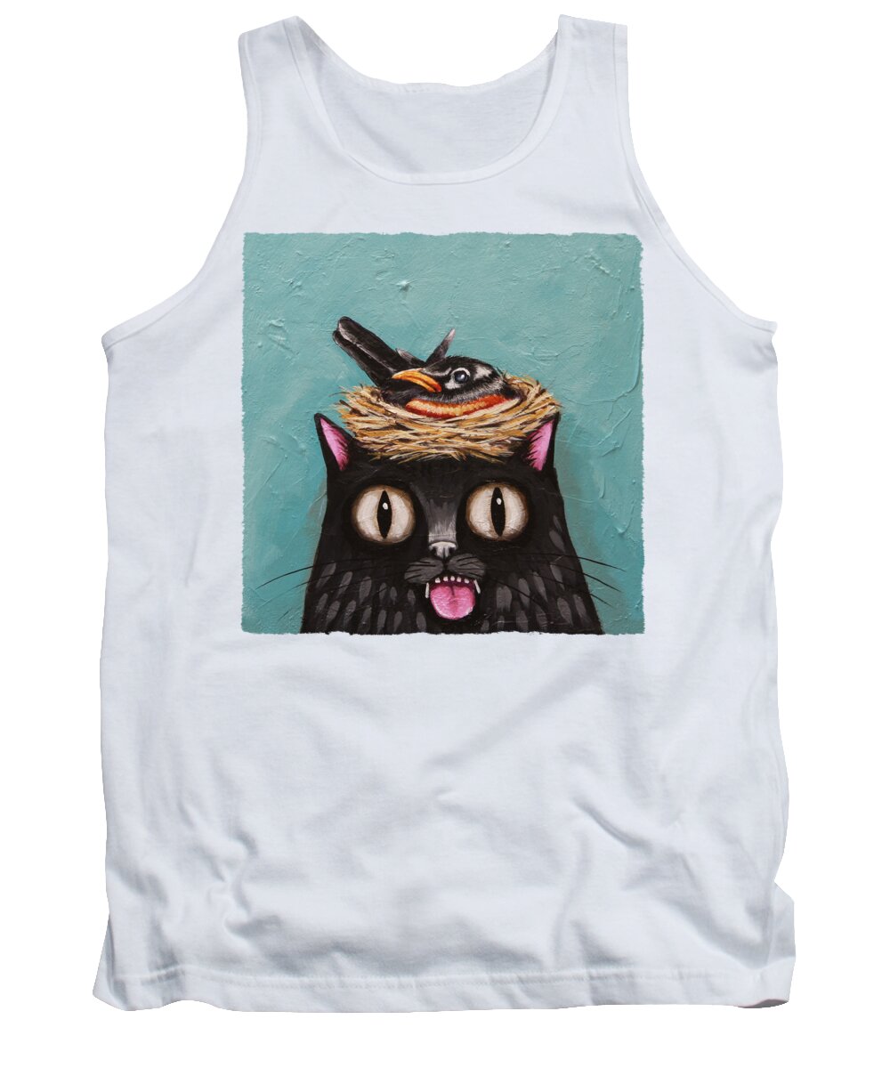 Quarantine Cats Tank Top featuring the painting Quarantine Day 8 by Lucia Stewart