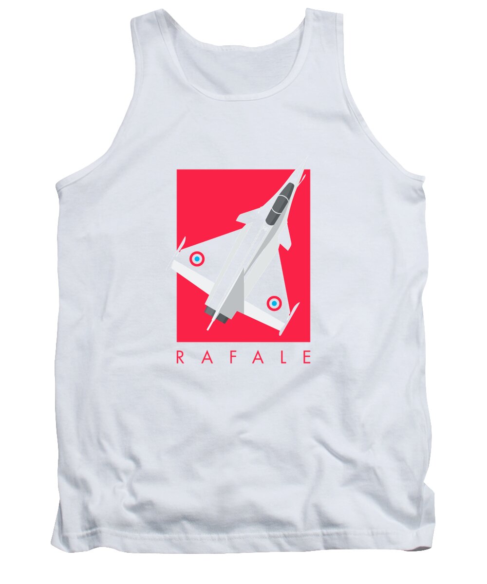Aircraft Tank Top featuring the digital art Rafale Fighter Jet - Crimson by Organic Synthesis
