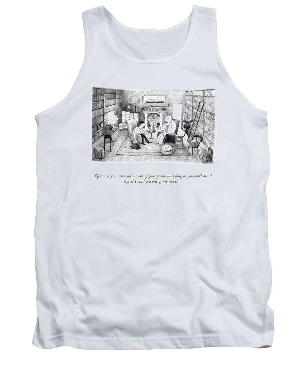 A24669 Tank Top featuring the drawing Read Me One Of Your Poems by Julia Leigh and Phillip Day