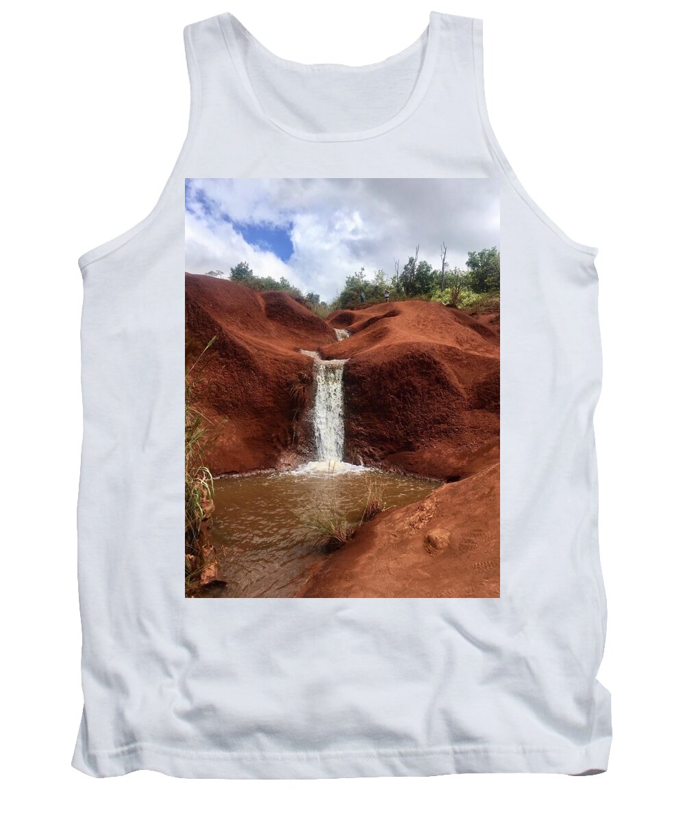 Red Dirt Tank Top featuring the photograph Red Dirt Falls by Jennifer Kane Webb