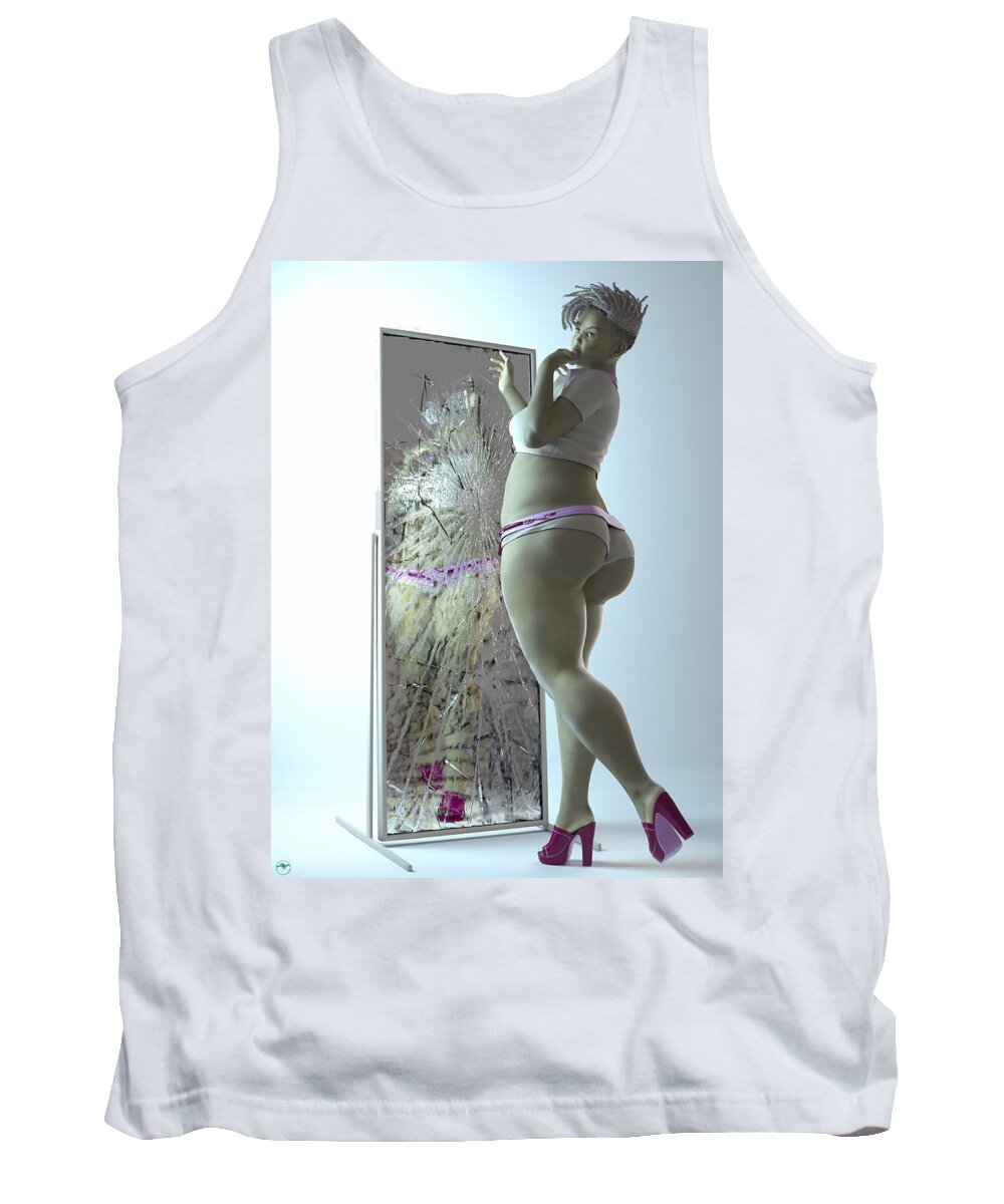 Female Tank Top featuring the digital art Reflection_001 by Williem McWhorter