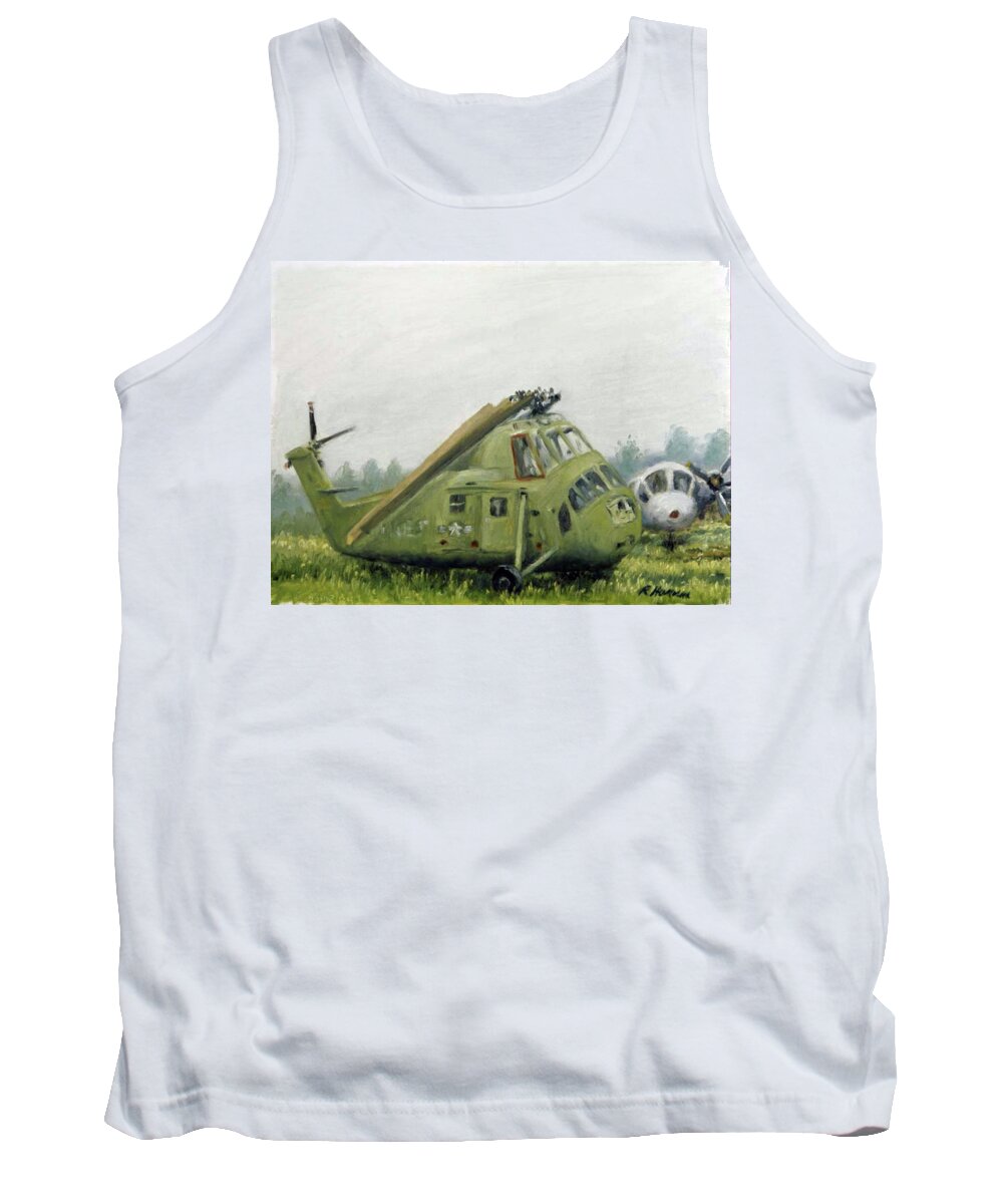 Helicopter Tank Top featuring the painting Relics by Rick Hansen