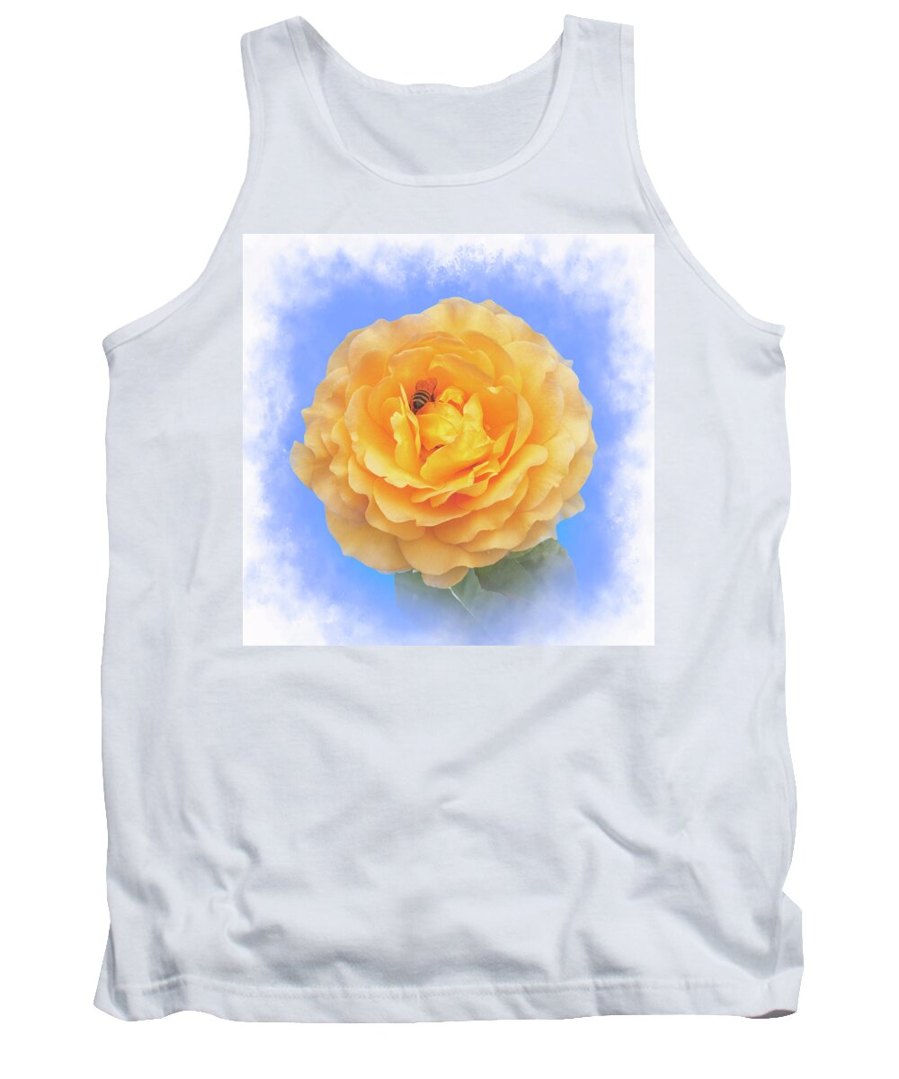 Arps Tank Top featuring the photograph Rose and bee by Sue Leonard