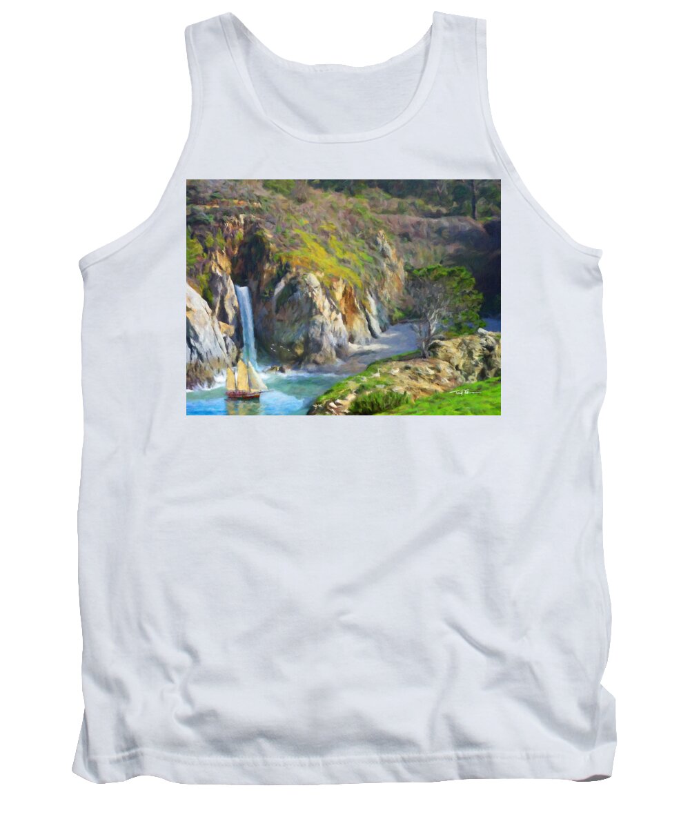 Seascape Tank Top featuring the painting Safe Harbor One by Trask Ferrero