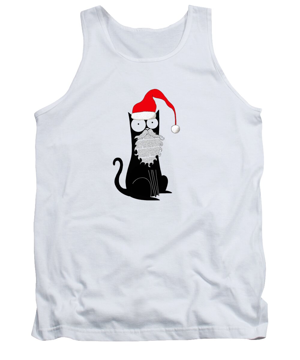 Christmas Tank Top featuring the mixed media Santa Claws by Andrew Hitchen