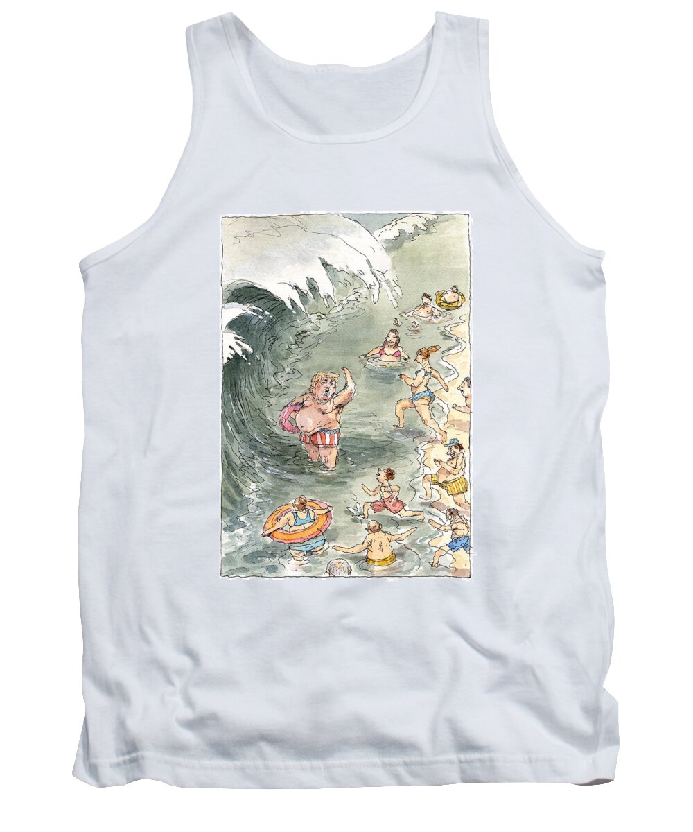 Captionless Tank Top featuring the painting Second Wave by John Cuneo